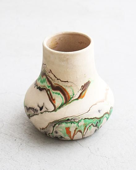 VINTAGE】Nemadji Pottery Flower Base ”Made In USA
