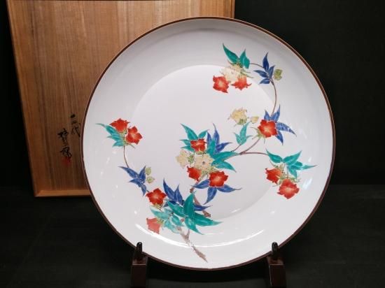 人間国宝】十四代柿右衛門作 濁手草花文鉢 - 有田焼 八右衛門窯 大慶