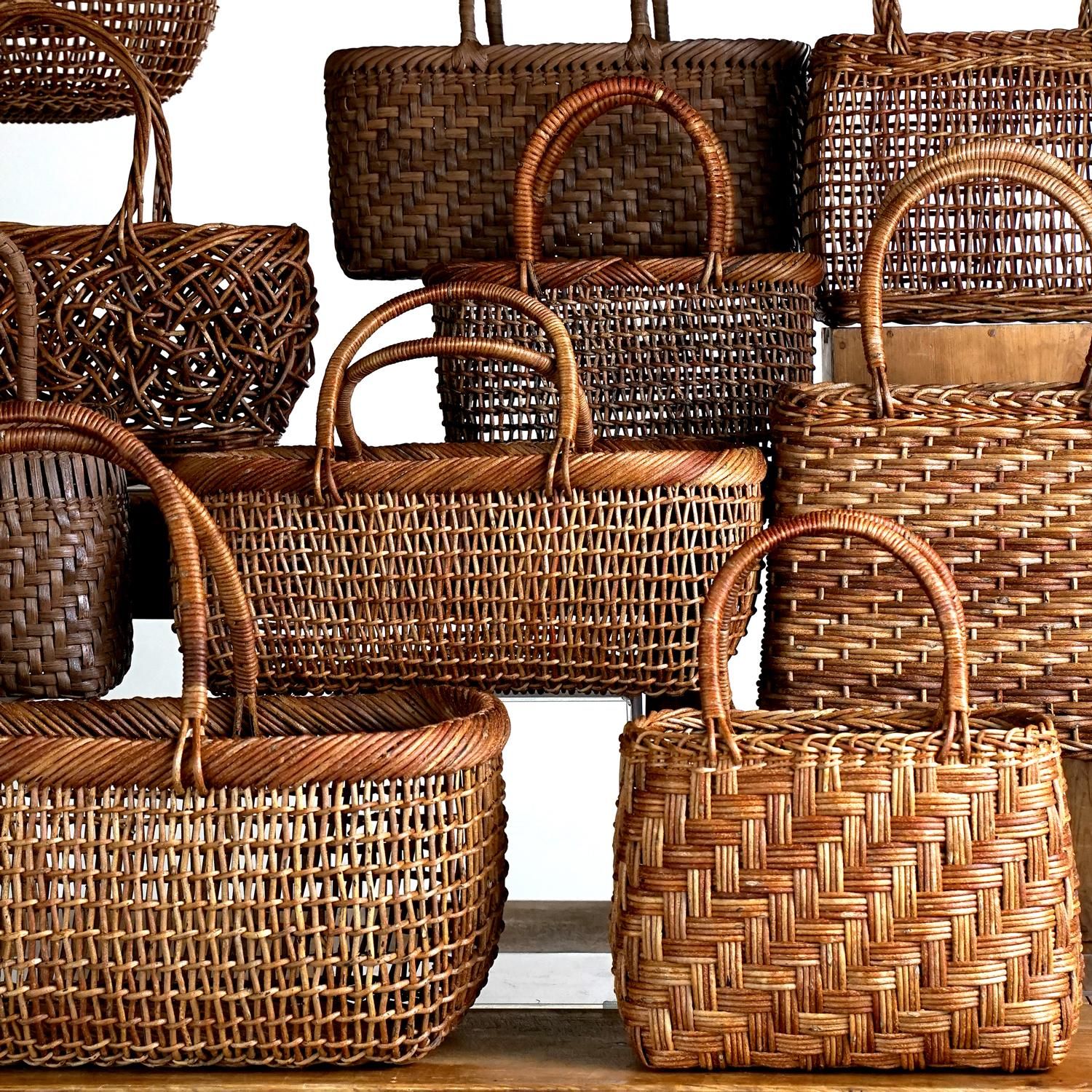 宮本工芸 あけびの籠 駒型 アジロ編 小 からみ手【完売】 - katakana