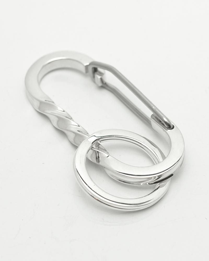 Lifestyle Design Lab ツイストシルバーカラビナキーフック｜シルバー