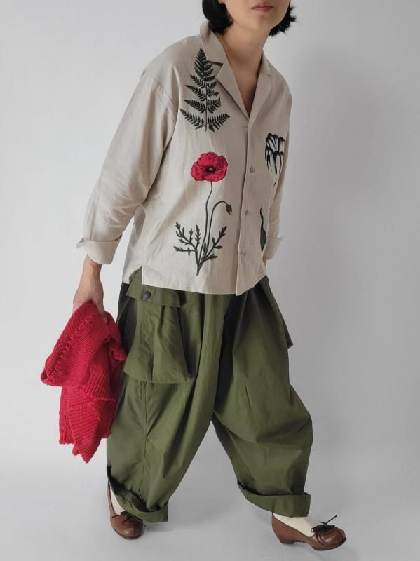 KAPITAL（キャピタル）高密度ツイル アオザイカーゴパンツ - バナナ