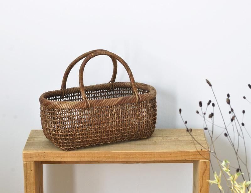 あけびかご 細目こだし編みかご（ロータイプ） - 日本の手仕事の店