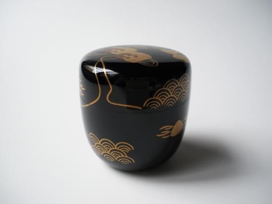 汐汲蒔絵中棗 (共箱)竹内幸斎 - 茶道具販売 栗林園
