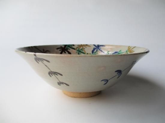 萬古焼 乾山写 水草絵平茶碗 (共箱)加賀瑞山 - 茶道具販売 栗林園