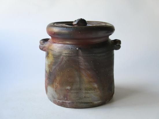 備前焼 耳付水指 (共箱)伊勢崎満 - 茶道具販売 栗林園