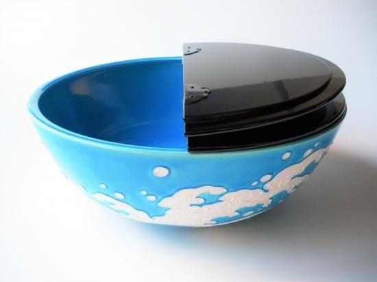 浅黄交趾 荒磯波平水指 (共箱) 中村翠嵐 - 茶道具販売 栗林園