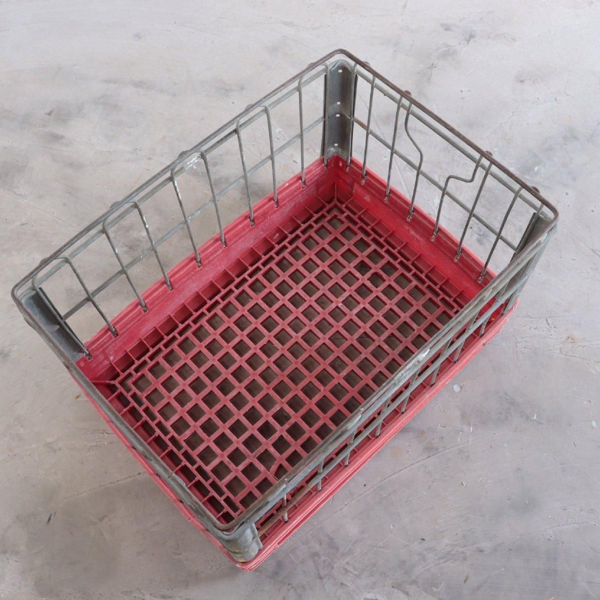 70s アメリカ ヴィンテージ ワイヤーバスケット 運搬 ミルククレート