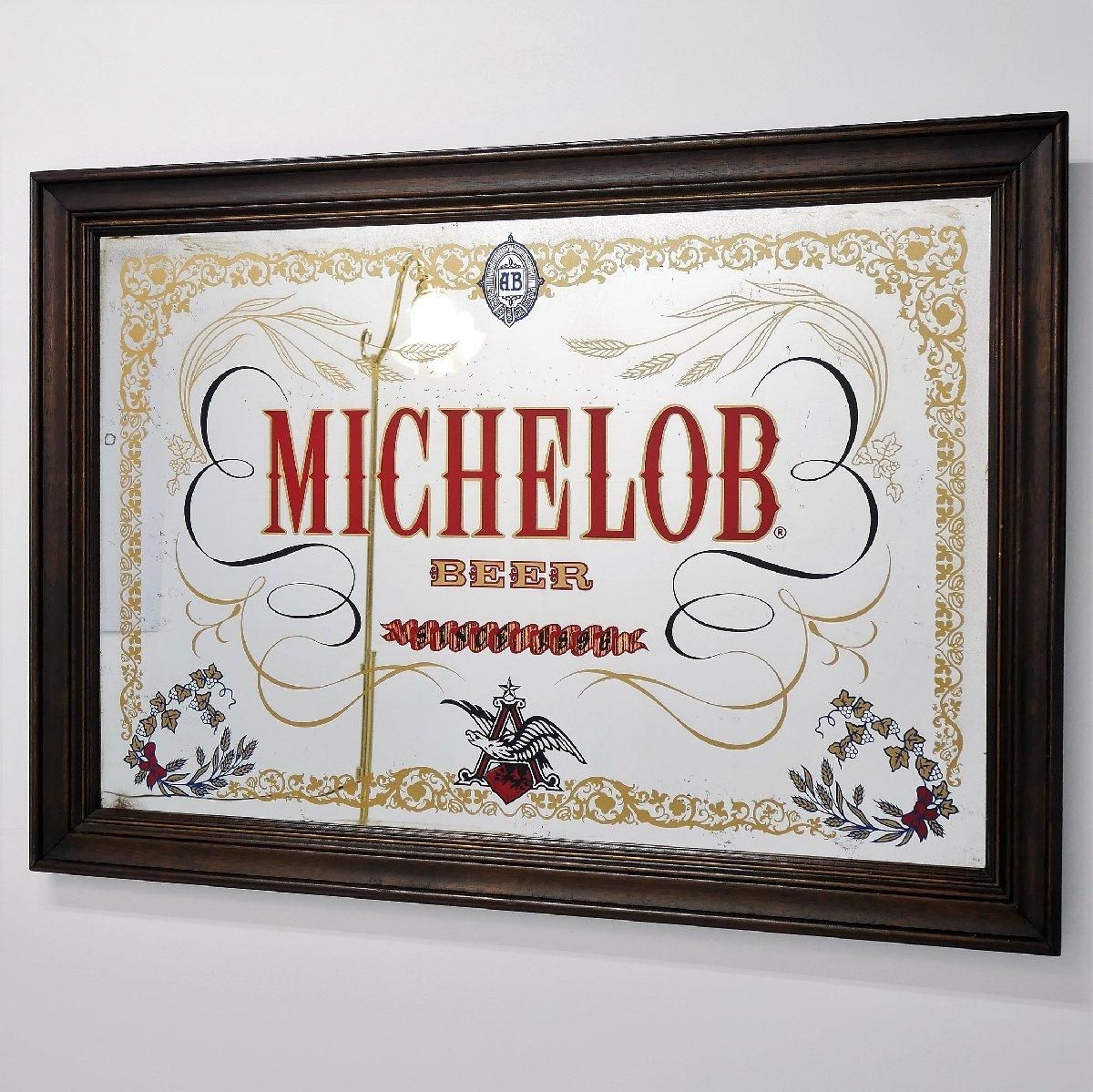 ヴィンテージ MICHLOB パブミラー アメリカ ビール ミケロブ 額装 鏡