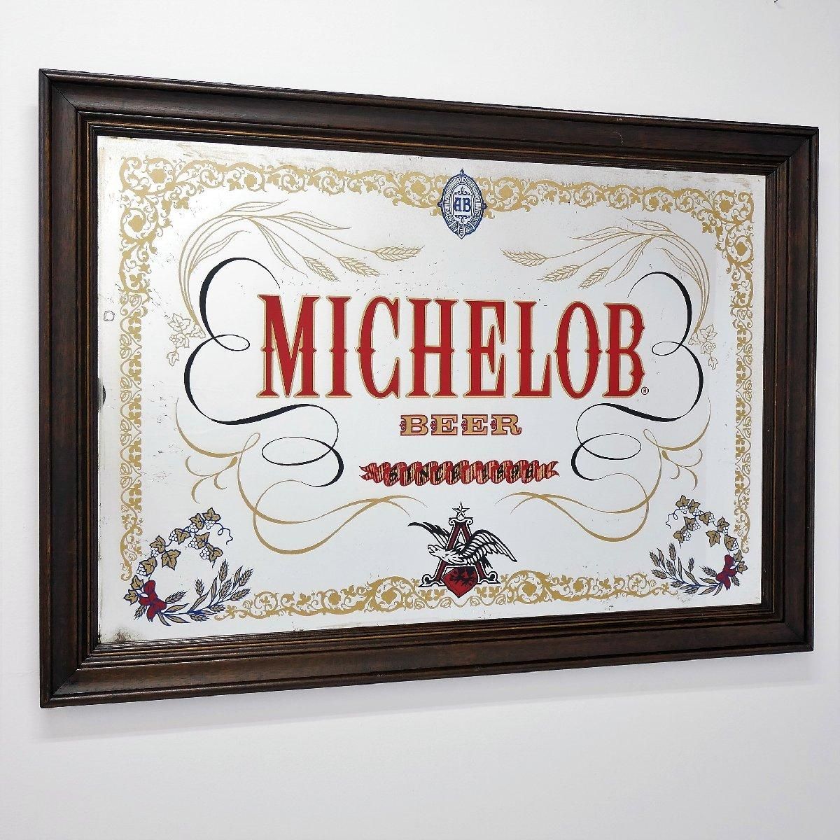 ヴィンテージ MICHLOB パブミラー アメリカ ビール ミケロブ 額装 鏡