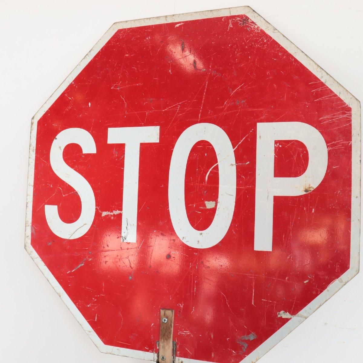 アメリカ ヴィンテージ 支柱付き看板 停止 道路標識 ロードサイン