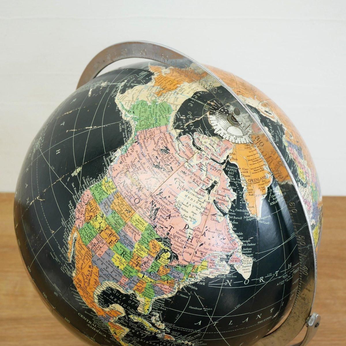 ヴィンテージ 地球儀 ブラックオーシャン -通販-ローズボール