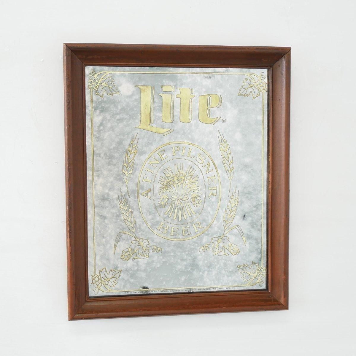 ヴィンテージ パブミラー Lite ビール -通販-ローズボールアンティークス