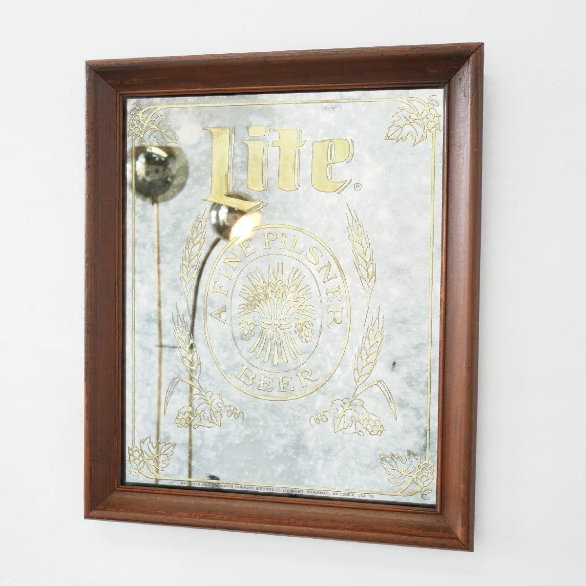 ヴィンテージ パブミラー Lite ビール -通販-ローズボールアンティークス