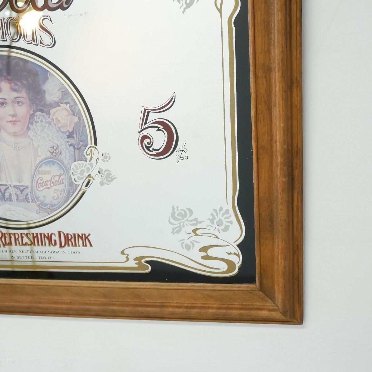 Coca-Cola ヴィンテージパブミラー約53㌢×約38㌢ Coca-Cola