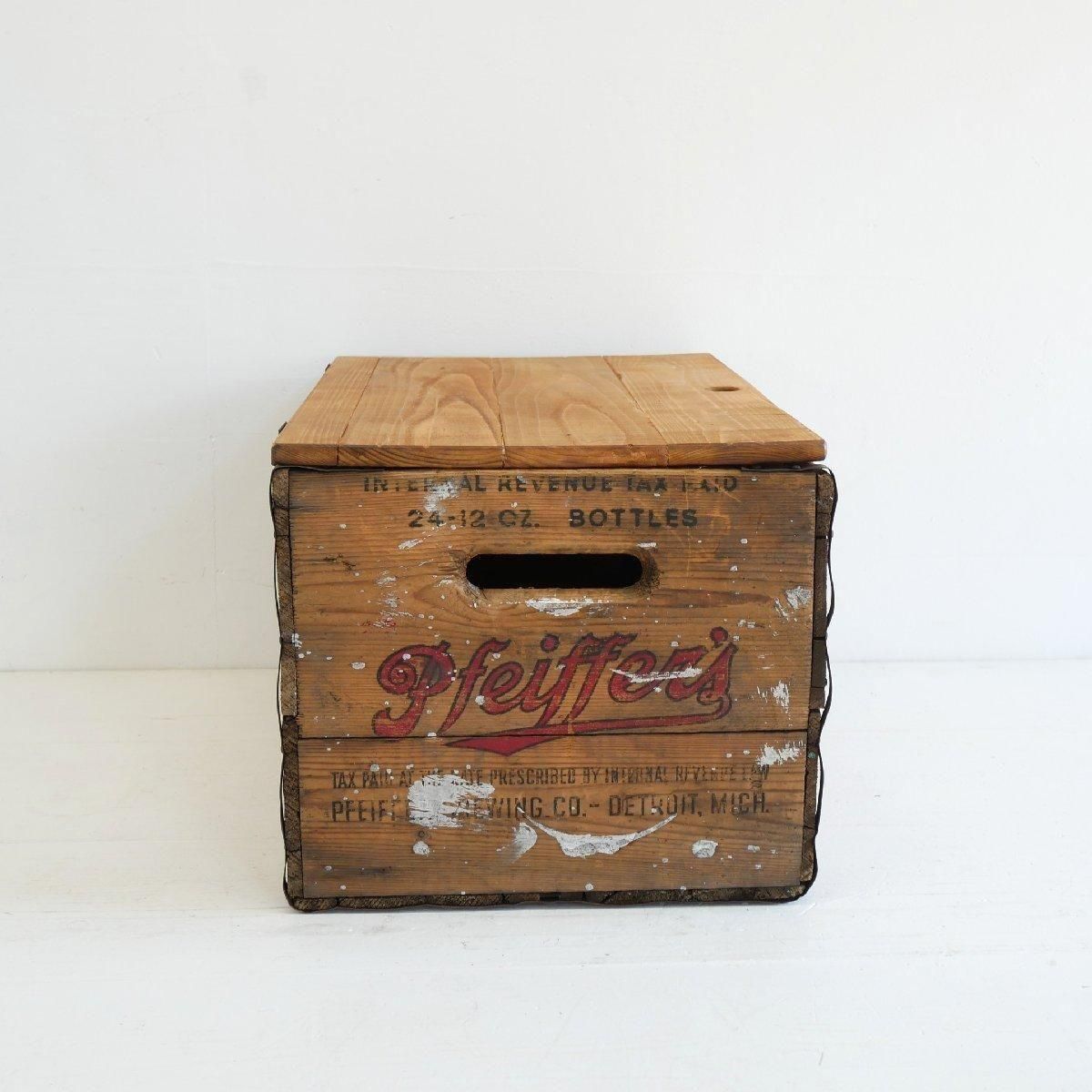 ヴィンテージ 蓋付き木箱 運搬箱 -通販-ローズボールアンティークス