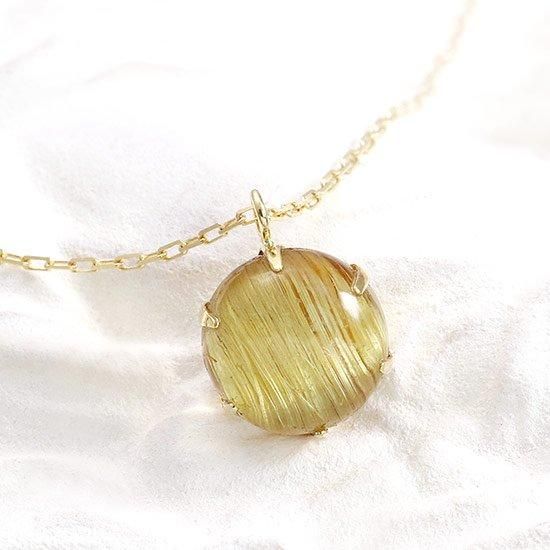 K18YG ルチルクォーツ ネックレス プレゼントに【JEWELRY ROLA
