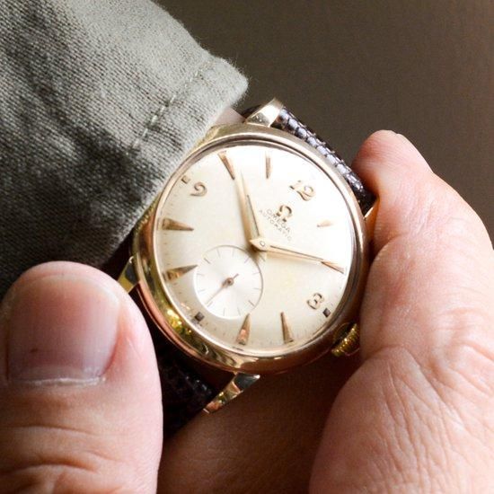 オメガ OMEGA ｜ラウンドケース｜14K金貼り｜自動巻きハーフローター