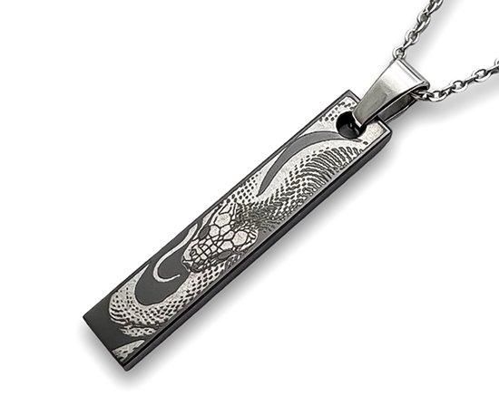 Hizm/SK accessory/渦巻く蛇ペンダントトップM 黒蛇/マットブラック