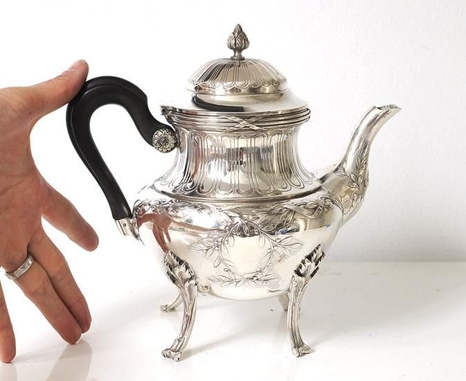 フレンチアンティークシルバー【純銀950】ティーポット - Edwardian