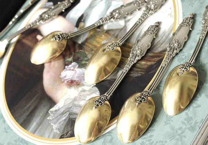 フランスアンティーク銀器【純銀950】ピュイフォルカ ティースプーン