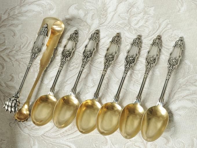 フランスアンティーク銀器【純銀950】ピュイフォルカ ティースプーン