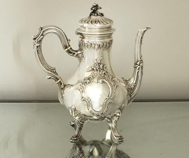 フランスアンティーク【銀950】コーヒーポット Puiforcat ピュイ