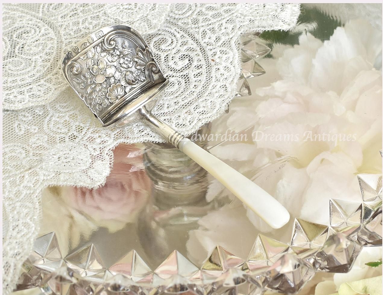 英国銀器【純銀】キャディースプーン Joseph Wilmore - Edwardian