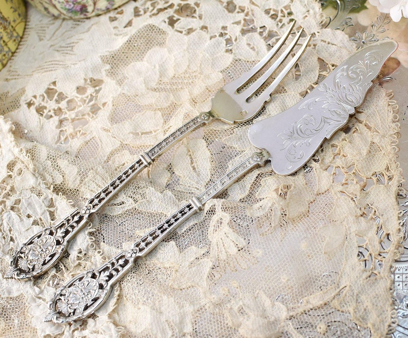 仏アンティーク銀器【銀950】ピュイフォルカ サービング - Edwardian