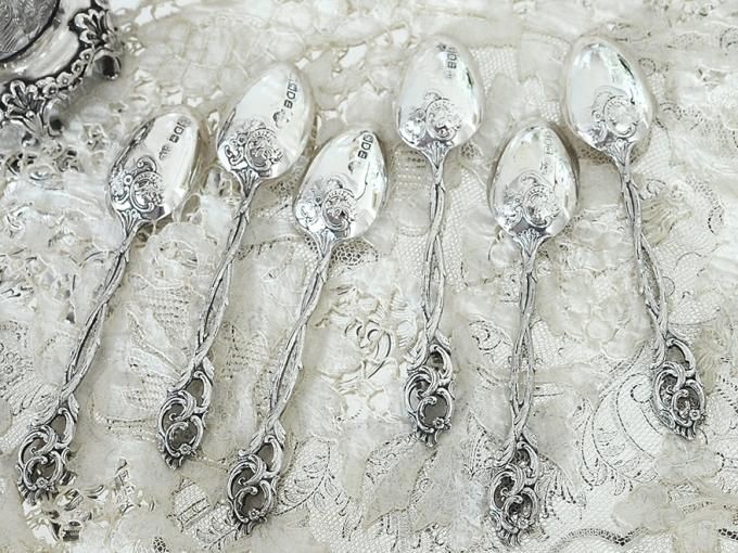 純銀】1903－1904年 ティースプーン&シュガートングセット G&S Company