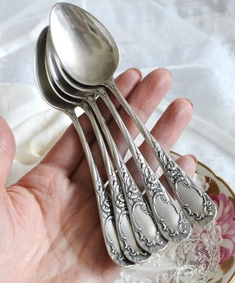 銀800】ドイツ ティースプーン 5本セット - Edwardian Dreams Antiques