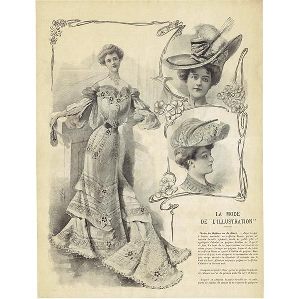 ファッション フレンチ アンティークプリント アールヌーボー 1903年 1102