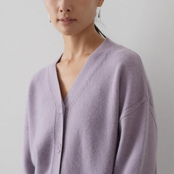 カシミヤ100%上質な大人のカーディガン【DRESS HERSELF/ドレスハー