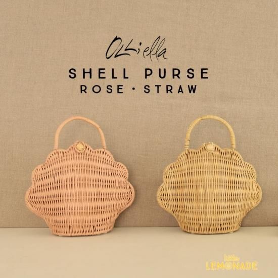 Olli Ella オリエラ】 RATTAN SHELL BAG シェル型 かごバッグ 【ROSE