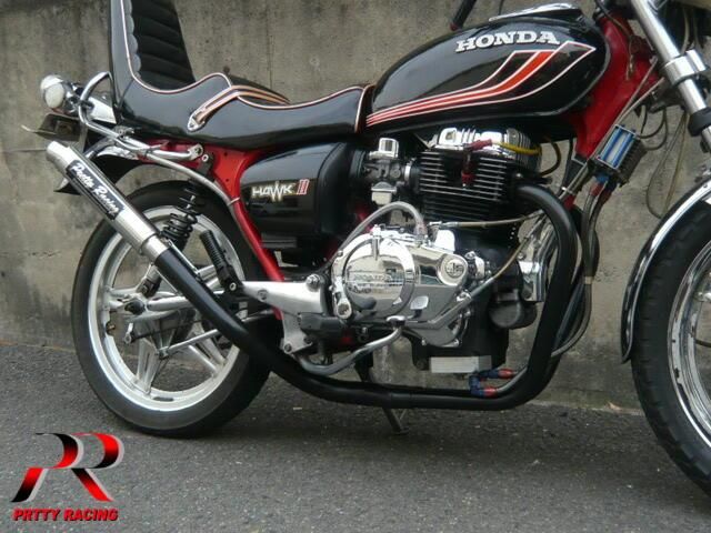 CB250T CB400T ホーク2 極 UPタイプ マフラー 50.8π ブラック