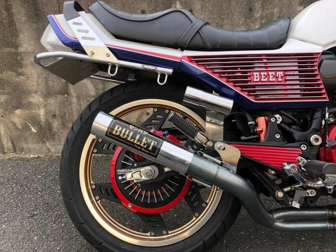 CBX400F用 PRETTY 薄型センバツブレット ブラック /メッキ /素地