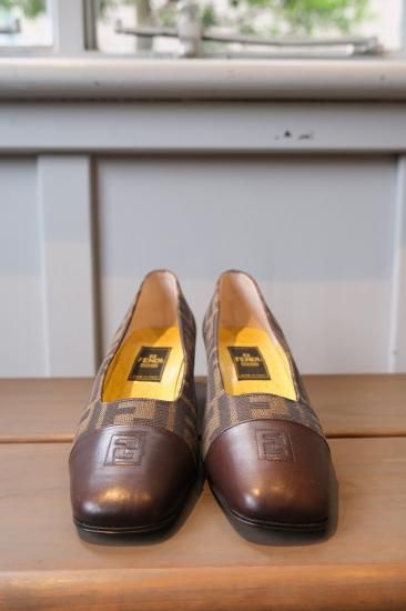 FENDI│フェンディ│ズッカ柄ヒールパンプス│ブラック│サイズ36