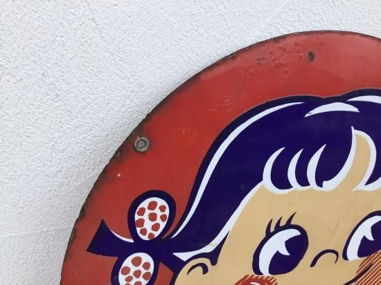 FUJIYA/不二家 ペコちゃん ホーロー看板 当時物 企業物