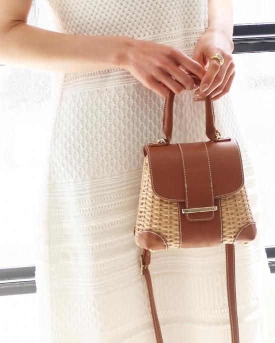 ラタンミニフラップバッグ - seventen