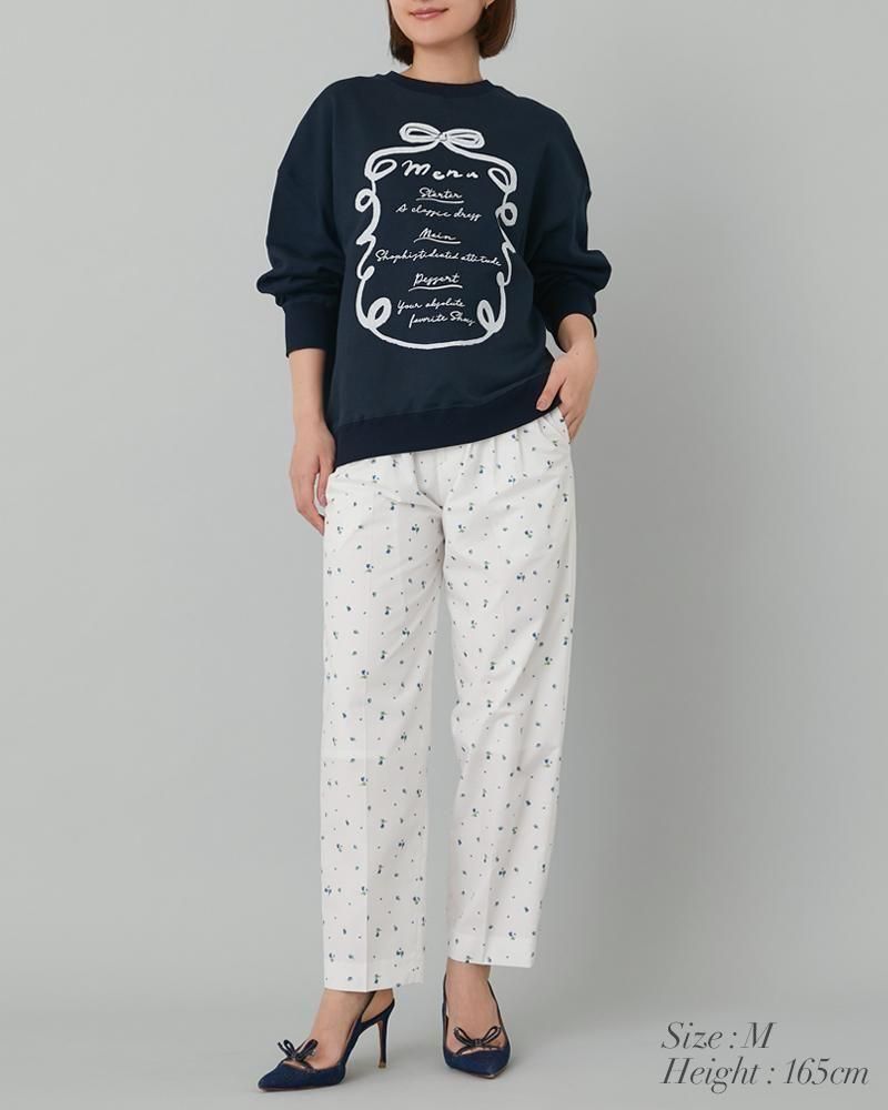 menuプリントトレーナー(ホワイト×ミント) - seventen