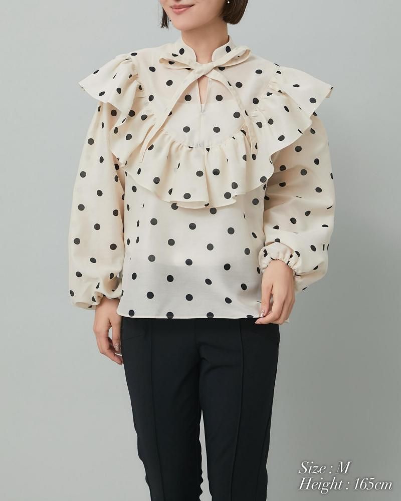 シアードットブラウス(アイボリー) - seventen