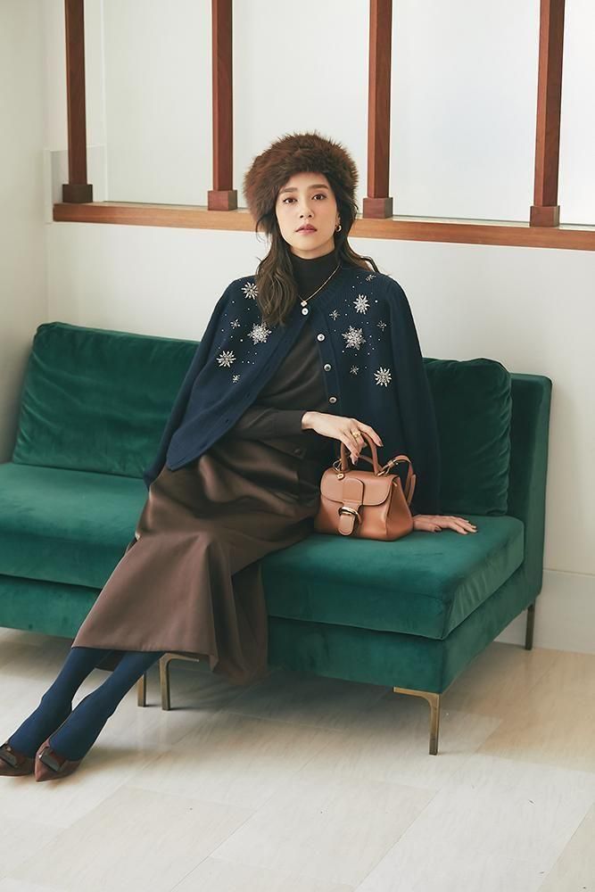 スノーフレイクカーディガン(ネイビー) - seventen