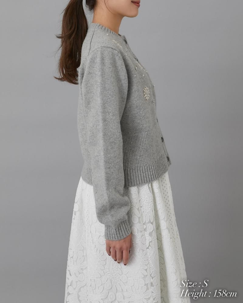 スノーフレイクカーディガン(グレー) - seventen
