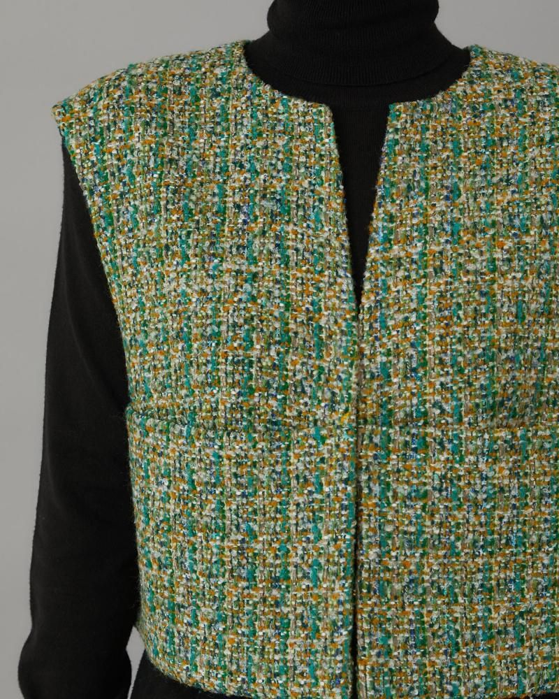 コンパクトツイードジレ(グリーン) - seventen