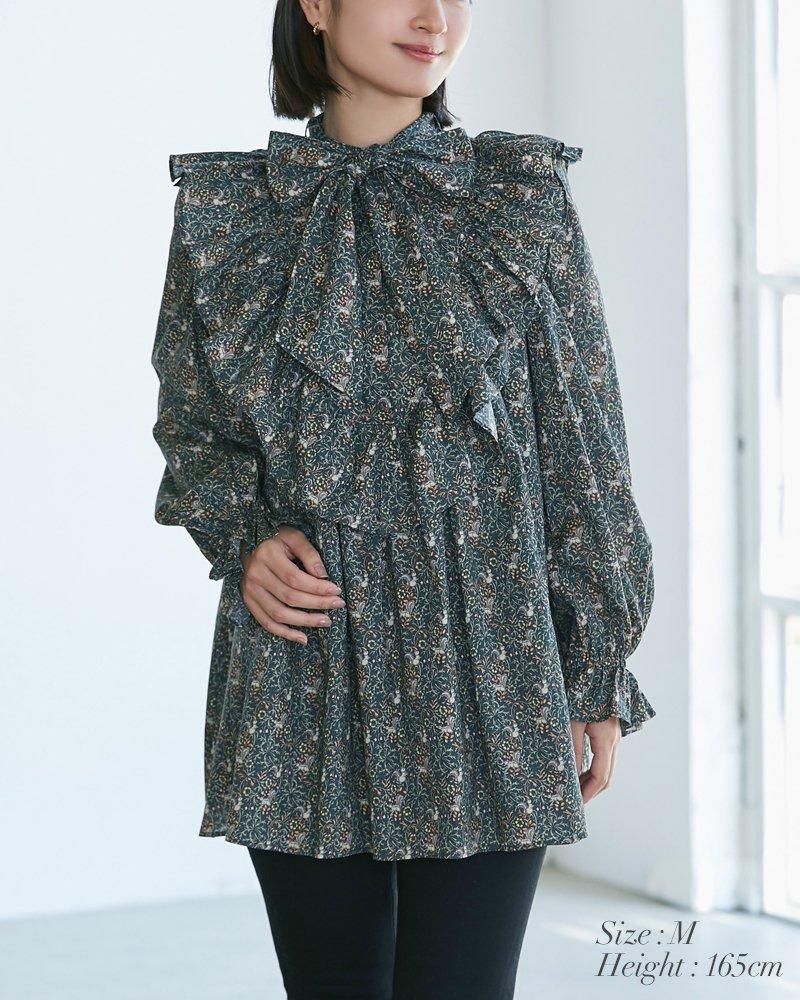 20％off】スクワロルプリントボウタイチュニック(グレー) - seventen