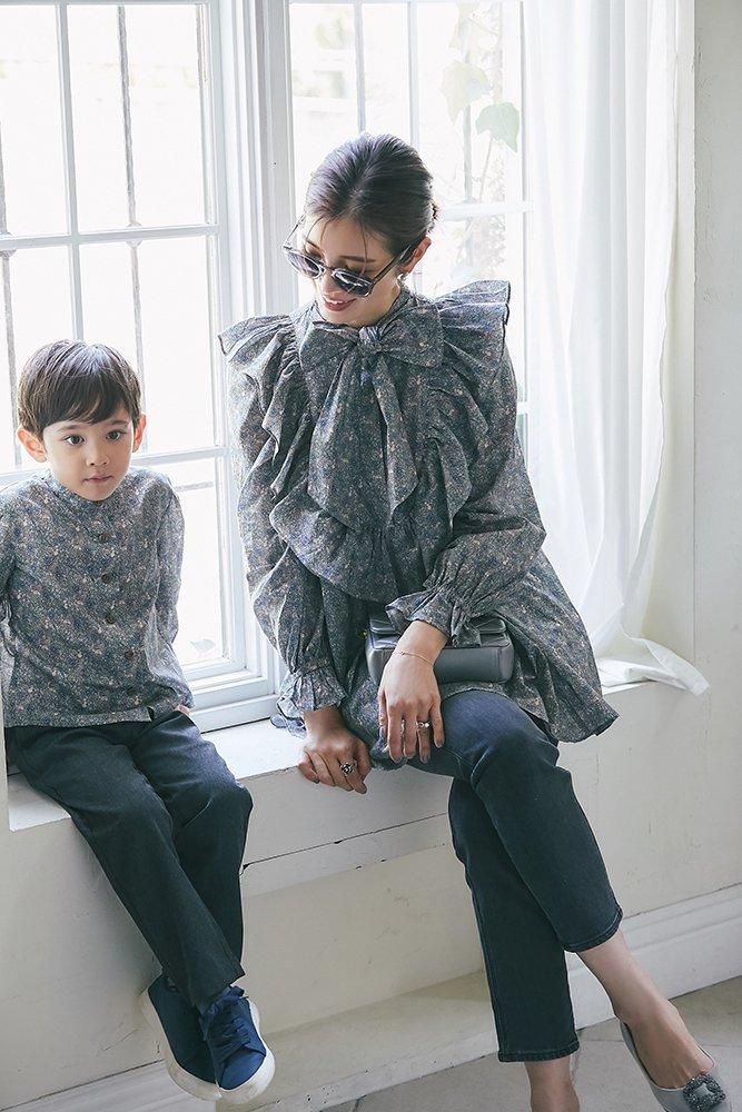 20％off】スクワロルプリントボウタイチュニック(グレー) - seventen