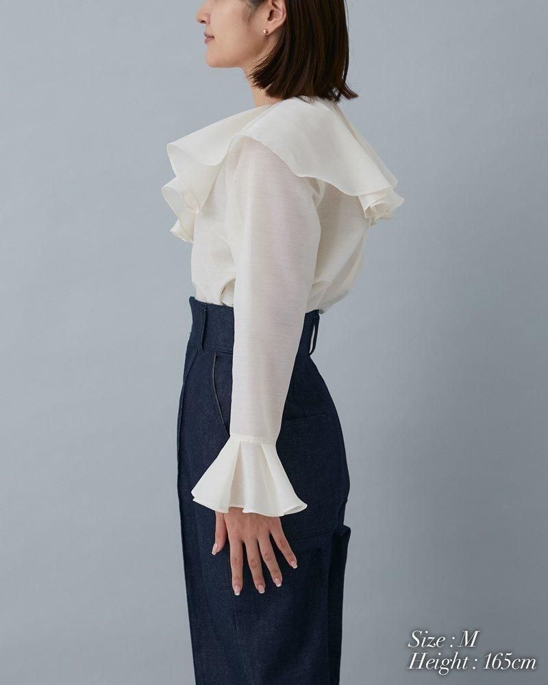 シアーラッフルブラウス(ピンク) - seventen