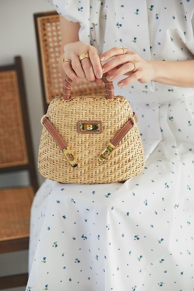 ベルトラタンミニバッグ(キャメル) - seventen