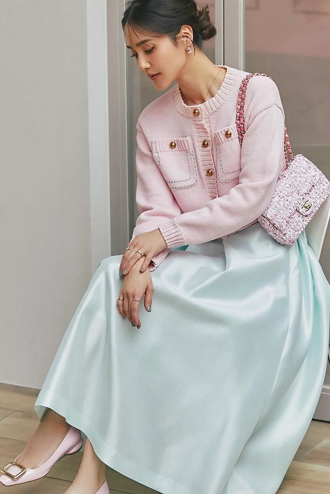 追加予約】【5月上旬～中旬頃配送】ハンドステッチカーディガン(ピンク