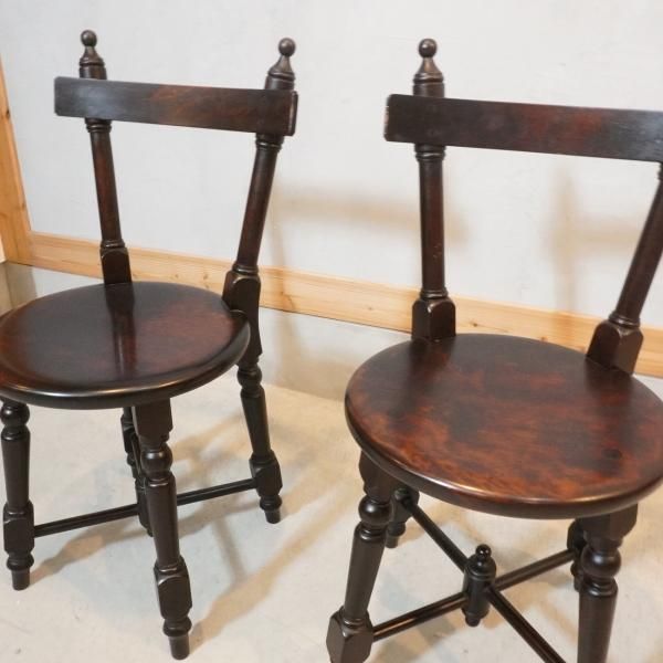 松本民芸家具のクラシックなダイニングチェア”南京小椅子”2脚セット