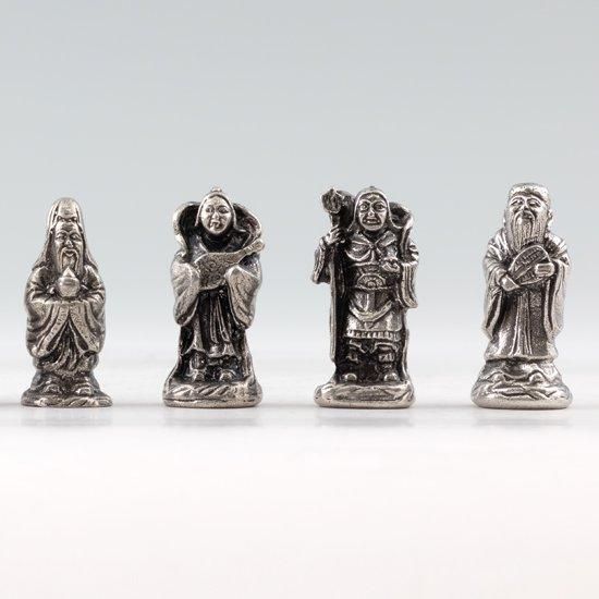 錫 置物 七福神 7体セット 黒漆加工 [No.193-1-2-3-4-5-6-7]｜薩摩錫器